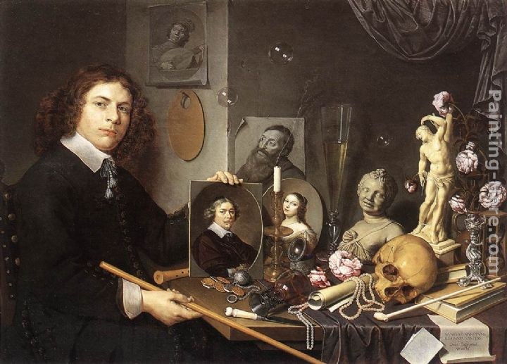 Giovanni Baglione Self-portrait With Vanitas Symbols
